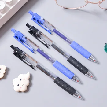 

12PC Press 0.5mm Blue Gel Pen Student Signature Pen Water-based Blue Gel Pen Office Stationery School Supplies