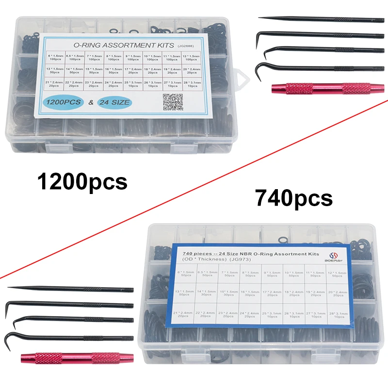 1200pcs Nitrile Rubber O Ring Set With Hook Tools Nbr Seal Rings