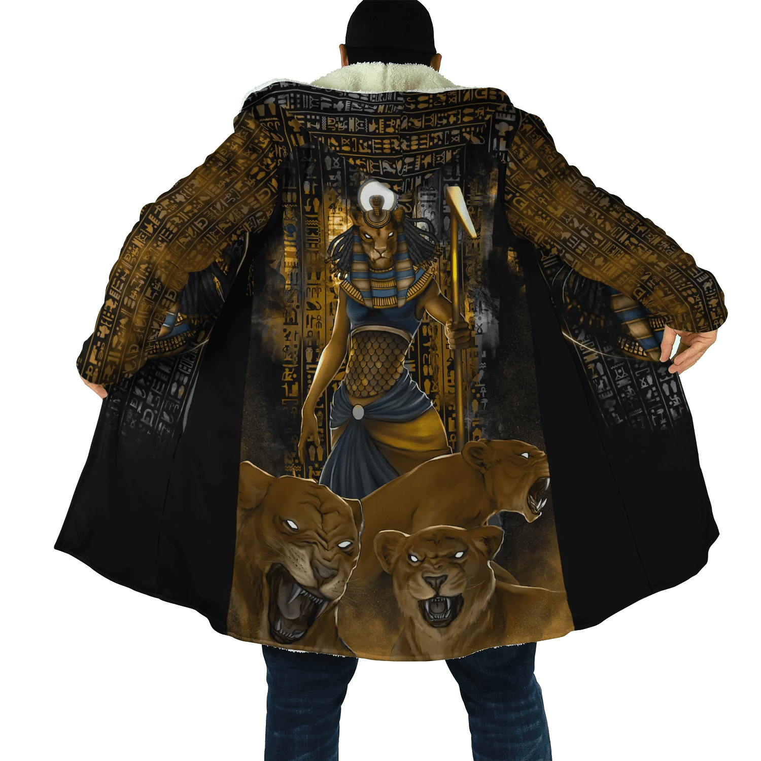 Winter Herren Mit Kapuze mantel Alte Ägypten Augen Von Horus 3D Druck Fleece wind breaker Unisex Casual Dicke Warme Kapuze mantel PF20 – Detail 23