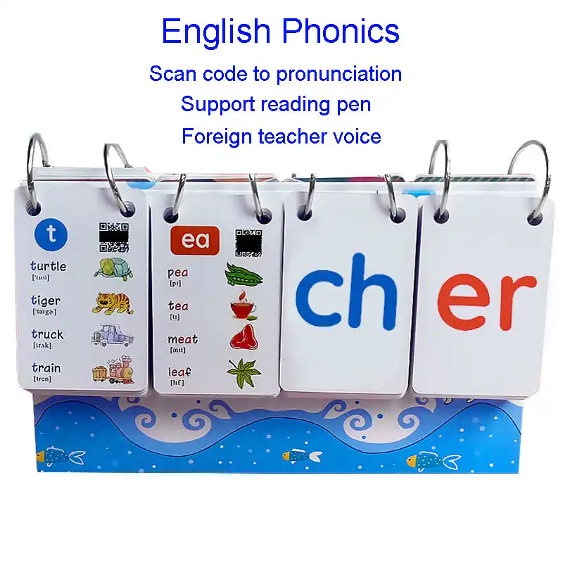 50Pcs/set English Phonics Root Pronunciation Rules Kids Learn Word