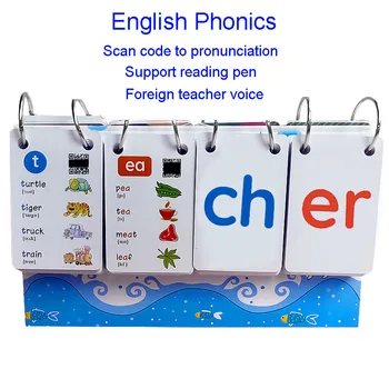 

252PCS English Phonics Word Books Cards FlashCards Calendar Children Kids Montessori Learning Educational Toys Games Vipkid