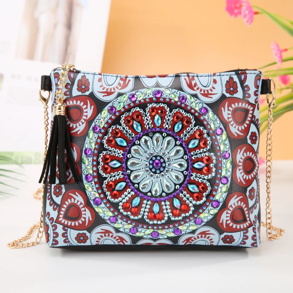 Diamond Painting 5D Butterfly Flower Leather Crossbody Chain Bags DIY Diamond Embroidery Bag Purse Pouch diamond painting