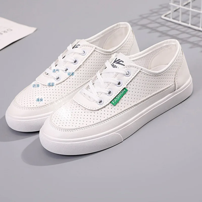 

Женские кроссовки на плоской подошве, Повседневные Дышащие белые кроссовки с вулканизированной подошвой, обувь для загара, лето-осень 2021