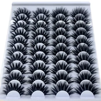 3D 밍크 속눈썹 벌크, 길고 위스피 천연 밍크 속눈썹 팩, 짧은 도매, 천연 가짜 속눈썹, 18-25mm, 20 쌍