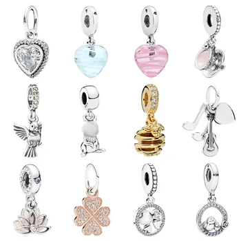 

PDD DZ 46 925 Sterling Silver Spring New Charm Pendant with DIY Bracelet Necklace Jewelry Gift Carving Suitable for Women