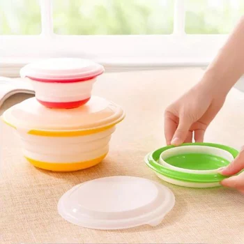 

Folding Bowls Sets Outdoor Travel Camping Silicone Tableware Lunch Box Supply for Household Animal Dogs Decoration