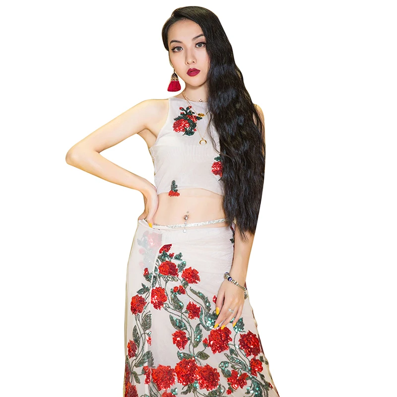 Женский костюм для танца живота комплект из 2 предметов тренировочная одежда топ