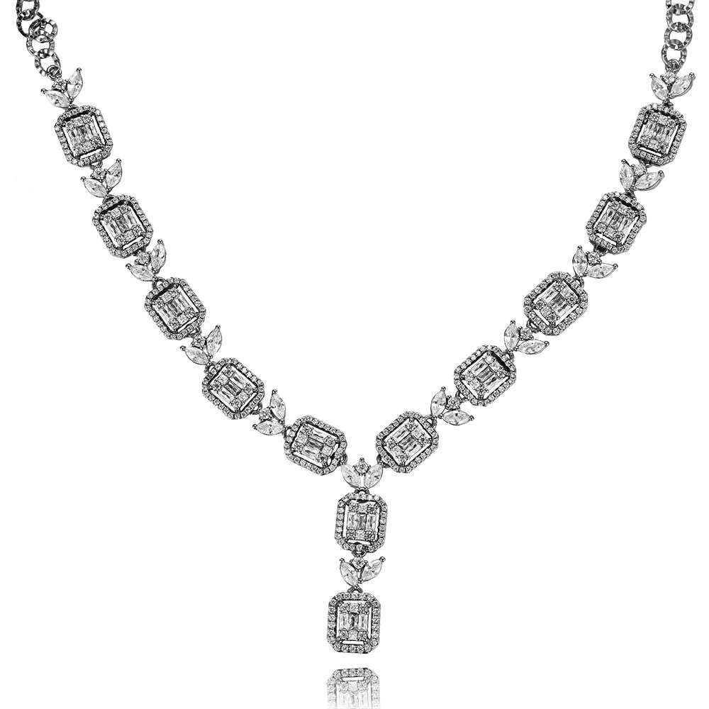 

missvikki Fashion Statement Pendant Necklace Chain Jewelry for Women Girl Noble Bridal Wedding Full Shiny CZ 2019 Romantic Gift