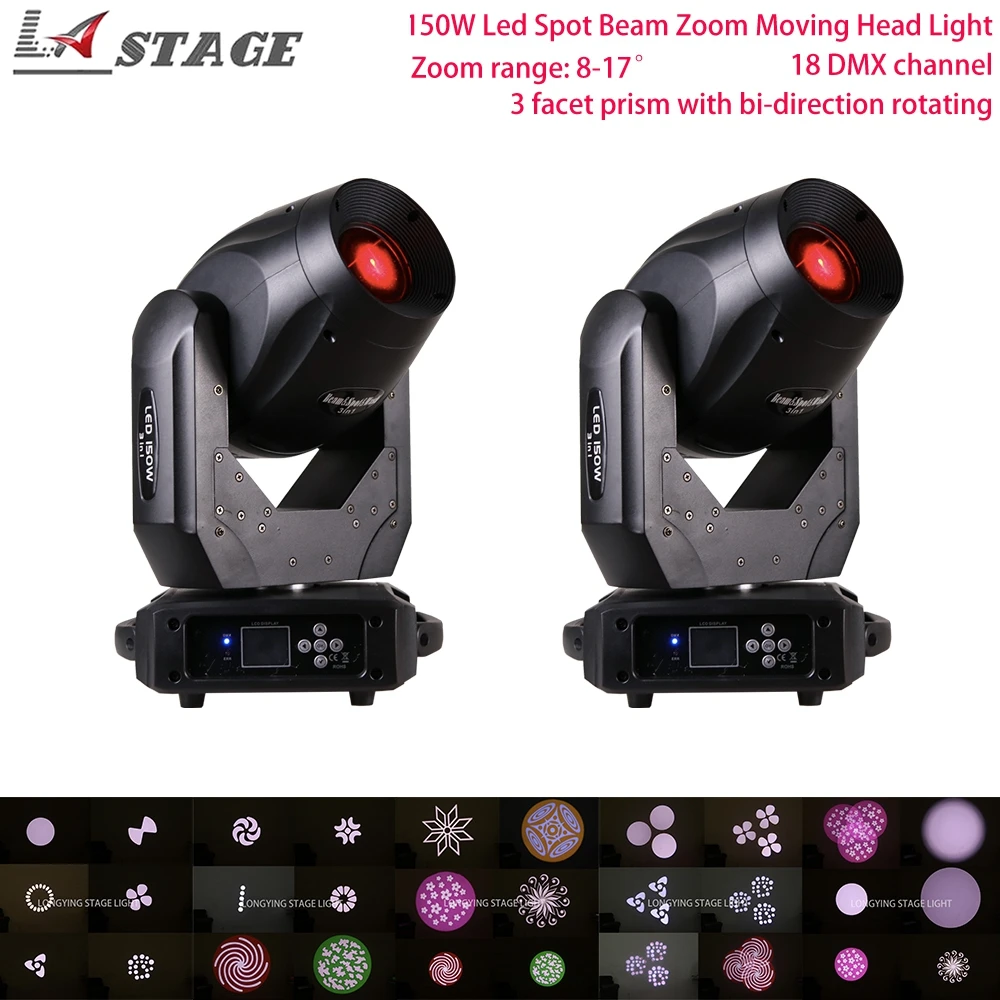 

2pcs/lot Nightjar 3in1 150w Moving Head Beam Light 3 Facet Prism For Stage Effect Dj Night Club Wedding Lighting