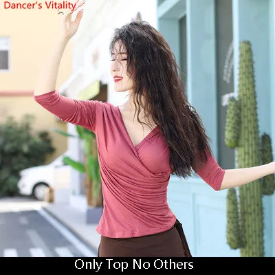 Only Top as Photo Костюм для танца живота Осенняя новая тренировочная одежда Топ Юбка Набор начинающих восточные Индийские танцы группа соревнования тренировочные наряды - Цвет: Only Top as Photo