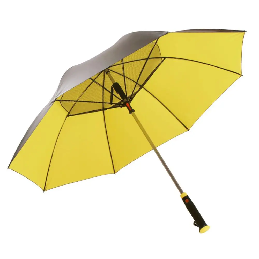 Цвет: желтый Automatic Umbrella With Fan USB Rechargeable Extra Large Oversize Windproof Waterproof Stick Umbrellas Black Coating Parasol - Цвет: Цвет: желтый