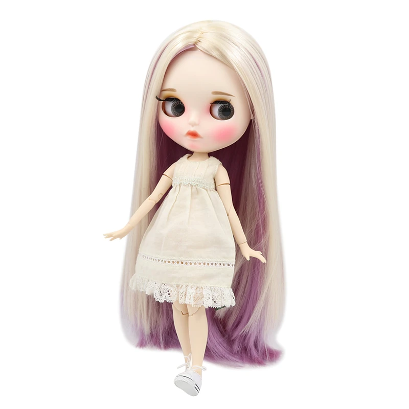 Fortune Days 1/6 bjd кукла 30 см Смешанные цвета прямые волосы матовое лицо с бровями блеск для губ Neo bjd кукла Подарочная игрушка