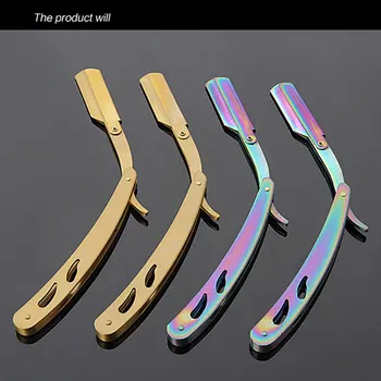 

Multifunctional Blades Antique Gold Folding Shaving Knive And Copper Handle Shaving Razor Shavers Hairdressing Tools Shavers