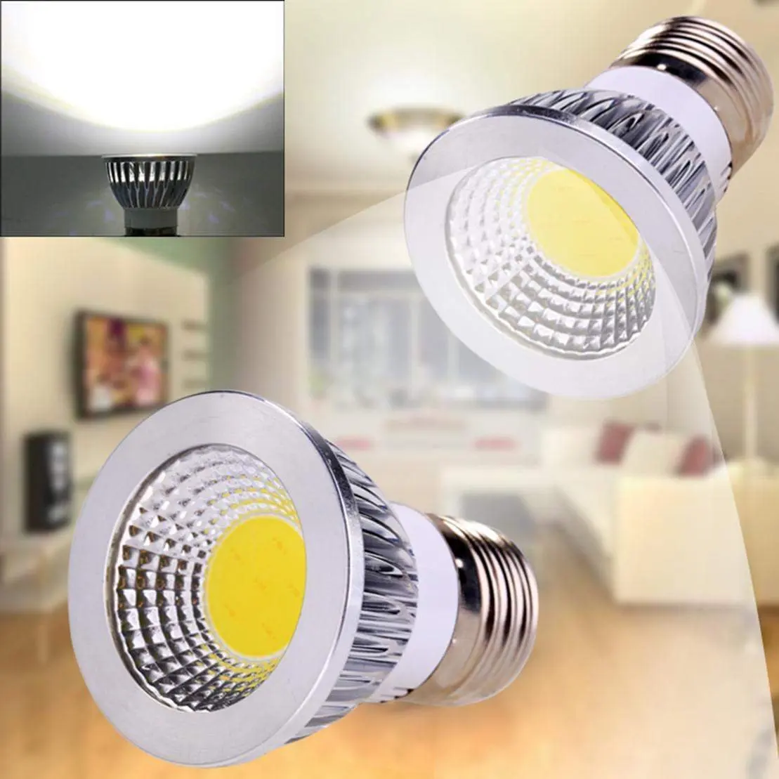 LED COB E27 E14 디밍 가능 스포트라이트 램프 전구, 웜, 쿨, 퓨어 화이트 LED 조명, 6W, 9W, 12W, 110V, 220V, 1 개, 신제품