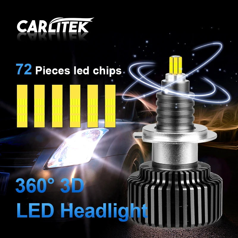 Comprar CARLitek 72 Uds CSP Chips H7 bombilla LED 24 lados 50W h4 18000LM Auto 12V luz H8 H11 lámpara led HB4 HB3 LED 9005 de 9006 de la linterna del coche