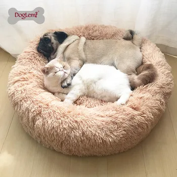 

DogLemi Soft Dog Bed Plush Cat Mat Dog Bed for Large Dogs Bed Labradors House Round Cushion Pet Product Accessories Dropshipping