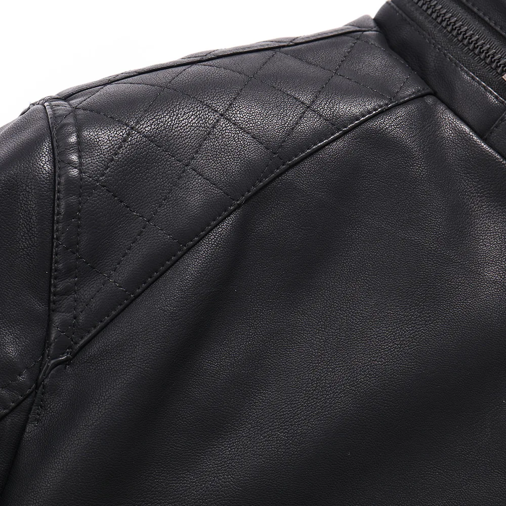 Мужская Зимняя Повседневная деловая куртка из искусственной кожи со стоячим воротником, Высококачественная модная мотоциклетная куртка, jaqueta masculina, большие размеры 6XL