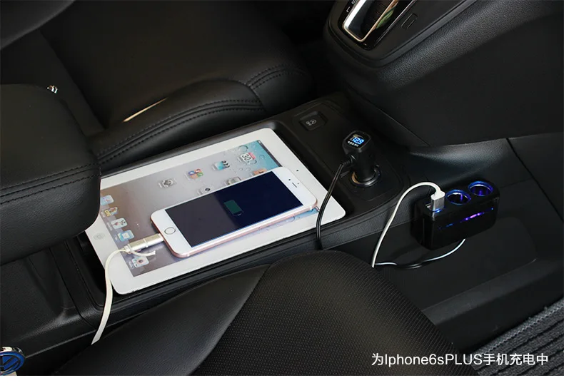 Shunwei с детектором напряжения двойной USB один разделен на два прикуривателя один плюс два автомобильного зарядного устройства Sd-1928c