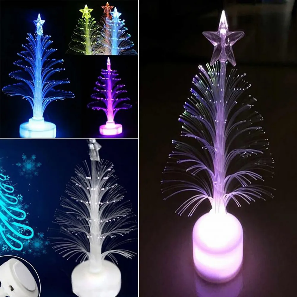 

Fiber Optic Christmas Tree Night Light Decoration Lamp Mini Colorful LED Flash Tree Glow Stick Carnival Party Fiber Optic Tree