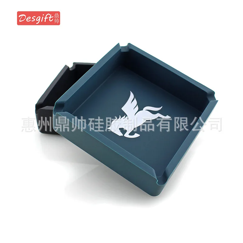 Silica Gel Ashtray Large Size Ashtray Square Ashtray Customizable Logo Advertisement Ash Tray Gift Cool Smoking Set