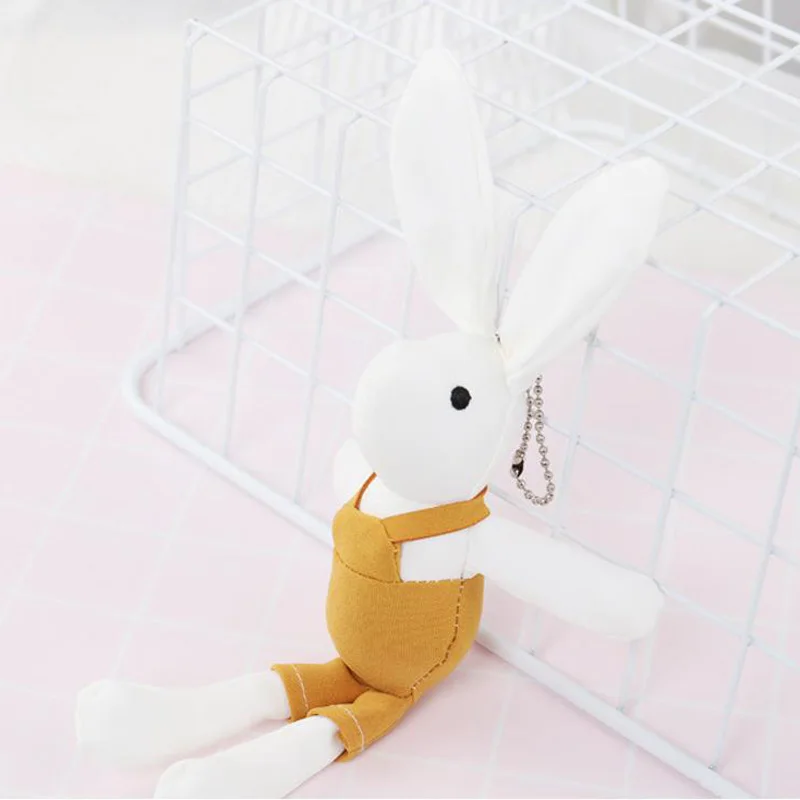 23 см Kawaii Мини кролик плюшевый игрушки цветок кролик мягкие игрушки для животных маленькая подвеска на телефон Подарки для свадьбы DTZ009 - Цвет: Yellow