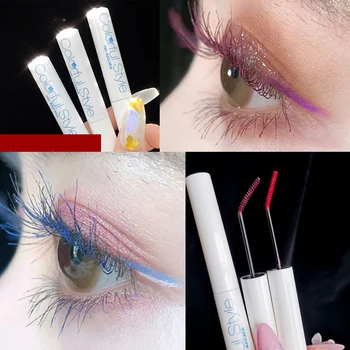 

XIXI Colorful Mascara Waterproof 3d White Mascara with Super Slim Eyelash Brush Extension Thick Lengthening Brown Mascara Makeup
