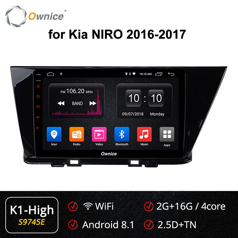 Ownice K1 K2 K3 Android 9,0 автомобильный dvd-радиоплеер для Kia Niro-Радио Стерео мультимедиа плеер gps навигация 4G LTE