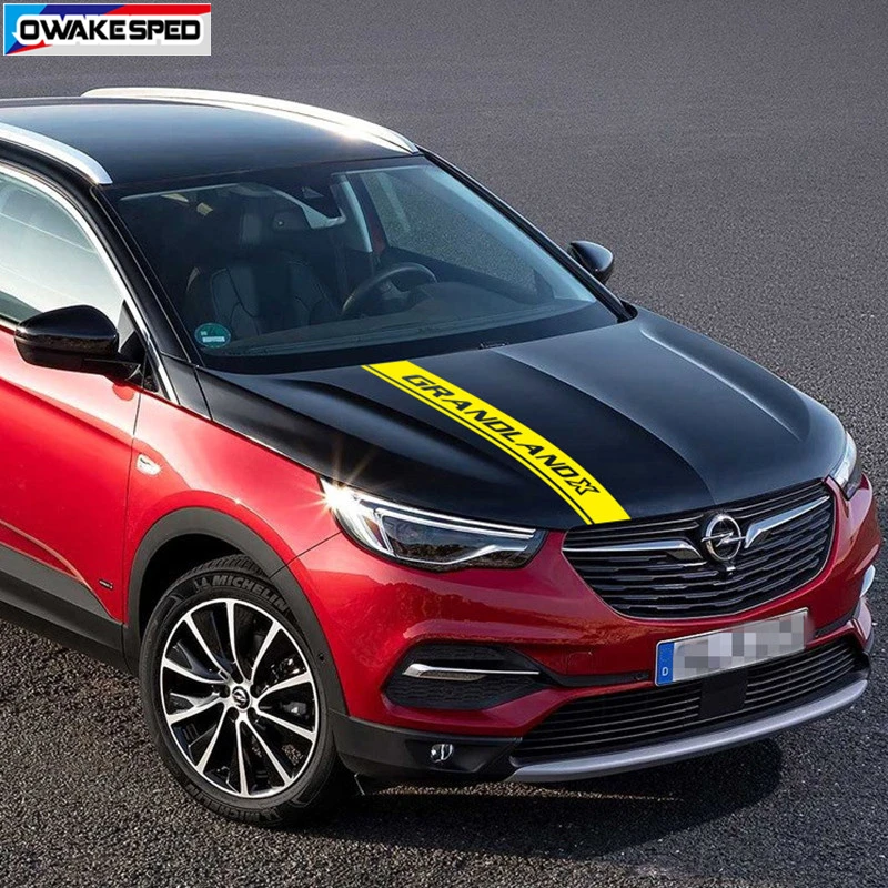 Racing Sport Stripes Car Hood Bonnet Sticker For Opel Grandland X Auto Engine Cover Decor Vinyl Decal Exterior Accessories (3)