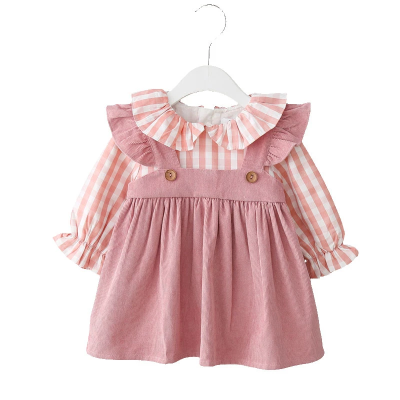Модное клетчатое платье принцессы для маленьких девочек vestido Infantil/платье принцессы с длинными рукавами для вечеринки и свадьбы;