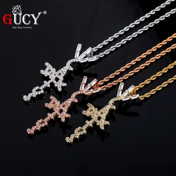 

GUCY New Travis Scott Product Brand Cactus Jack Shape Pendant Necklace Ice Crystal Cubic Zirconia Pendant Hip Hop Jewelry Gift