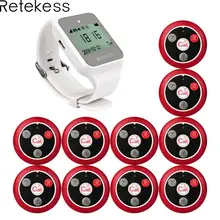 Retekess 999CH 1pc TD108 Watch Receiver + 10pcs Call Button Transmitter Wireless Pager Restaurant Waiter Calling System 433MHz Retekess 999CH 1pc TD108 Watch Receiver + 10pcs Call Button Transmitter Wireless Pager Restaurant Waiter Calling System 433MHz