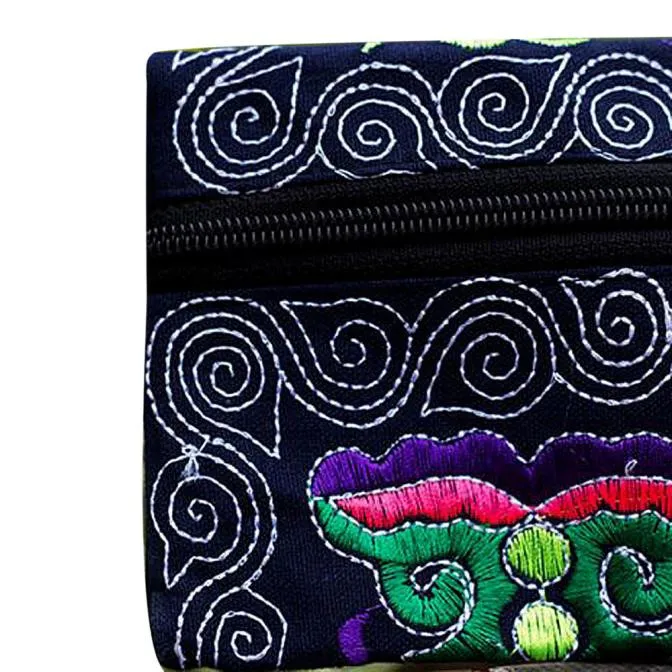 Женский этнический клатч ручной работы с вышивкой, винтажный кошелек, бумажник большой емкости, многофункциональная сумка для монет