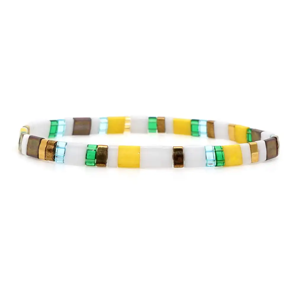 MI-B190151A Go2boho MIYUKI браслет Радуга Тила бусины браслеты Pulseira Mujer женские ювелирные изделия Красочные богемные летние пляжные ручной работы - Окраска металла: MI-B190151A