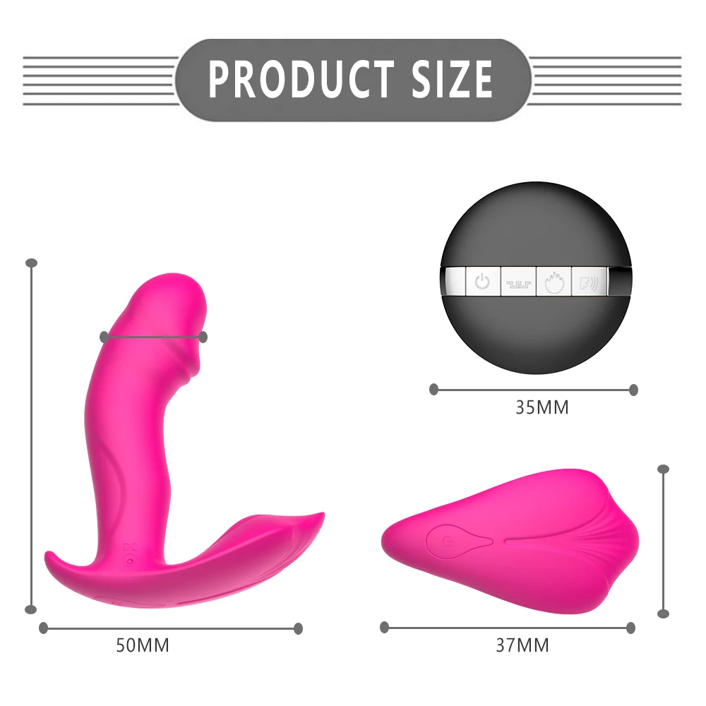 Dildo Heating Butterfly Panties Vibrator For Women Wearable Masturbator G Spot Clitoris Stimulator Remote Control Adult Sex Toy 6