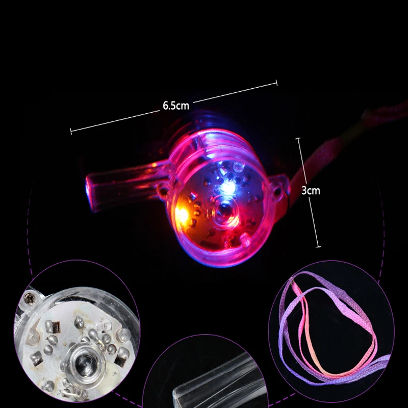 Fashion Hot Sale Gafas Led Supplies 30pcs Blinking Bar Color Whistle Light Up Funing Niose Maker Toy Cheer Props Decoration (9)