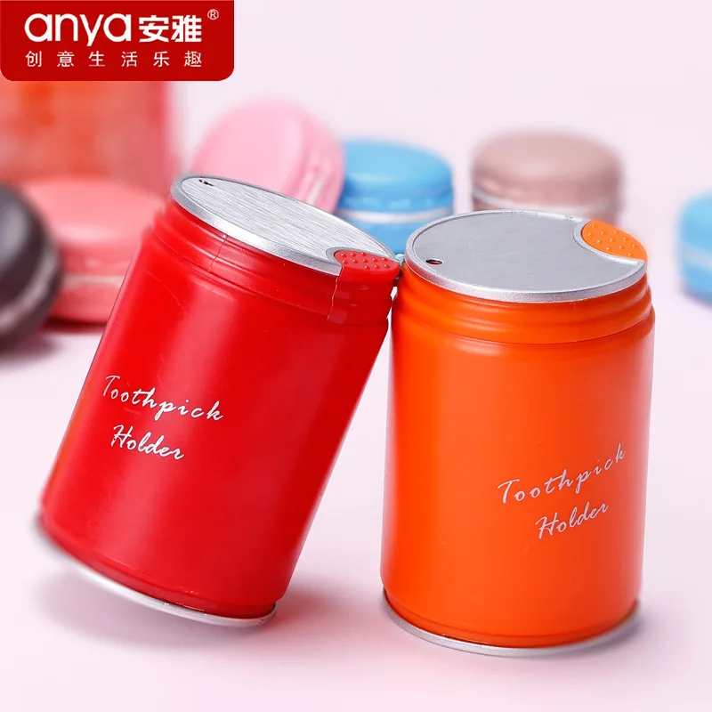 

ANYA Push Toothpick Holder Customizable Advertisement Gift Cans Can Be Printed Logo Creative Circle Plastic Toothpick Box
