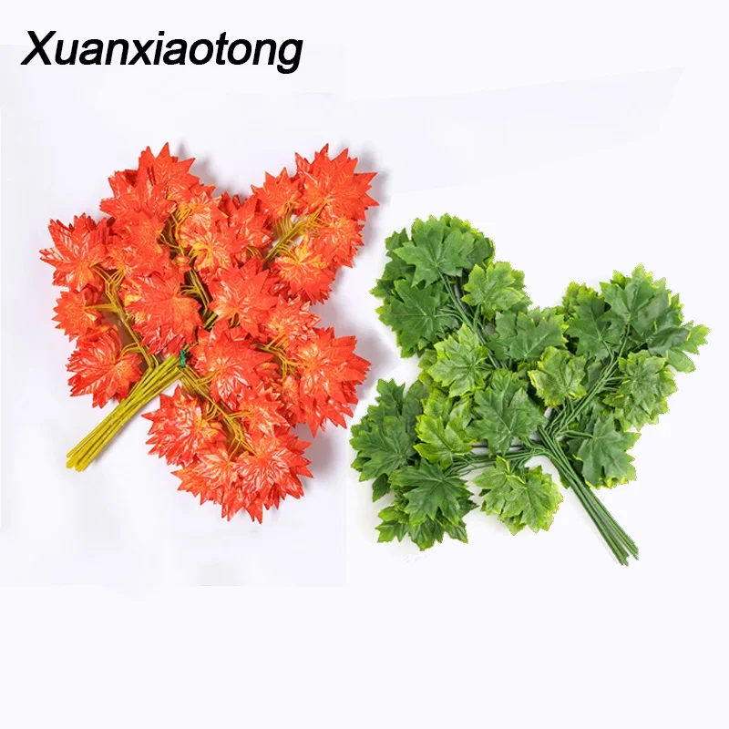Xuanxiaotong 12 шт./компл. желтый кленовые листья ветви дерева искусственные растения для украшения для рождественской елки Свадебные Настенный декор