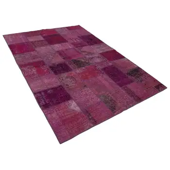 

170x238 Cm Red Handmade Patchwork Rug-6x8 Ft