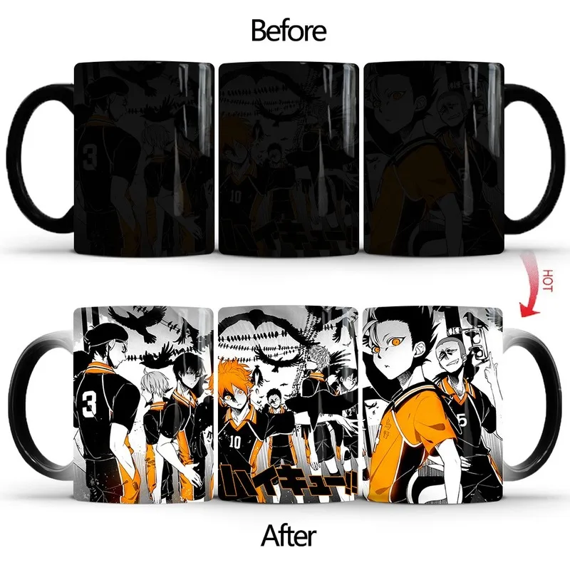 Новая кружка Haikyuu меняющая цвет керамическая Термокружка для кофе с переходом