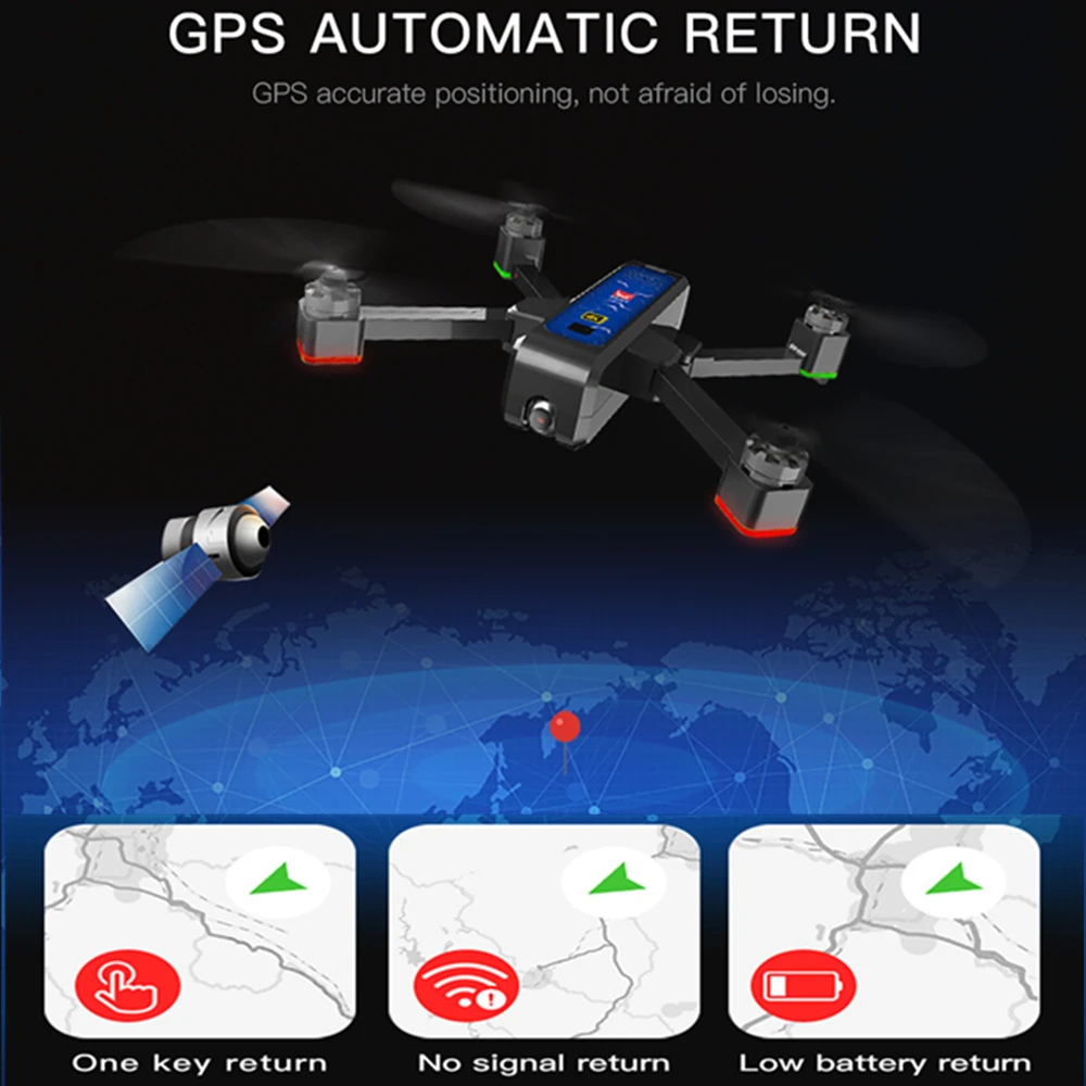 MJX B4W RC Drone GPS Drones with 5G WiFi 4K HD Camera Anti-Shake SD card GPS Optical Flow Follow Brushless Quadcopter VS X12 F11