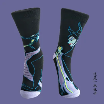 

Cartoon Men's Sock Crew Men's Socks Standard Thermal Black Unisex Crew Casual Cotton Sox Adult Autumn Winter Classic Skarpetki