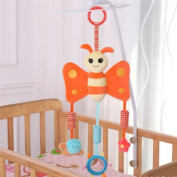 

Baby Stroller Crib Baby Lathe Hanging Toy Accessories Music Baby Rattle Mobile Phone Rotating Plush Soothing Wind Chimes Toy
