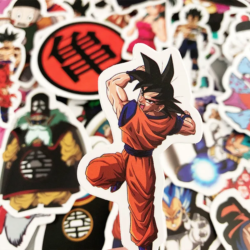 50Pcs/lot Anime Dragon Ball Stickers Super Saiyan Goku Stickers Decal For Snowboard Luggage Car Fridge Laptop Sticker