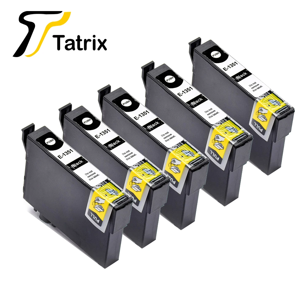 5 шт. T1351 1351 черный цветной совместимый картридж для Epson Stylus T25/TX123/TX125/TX135|ink