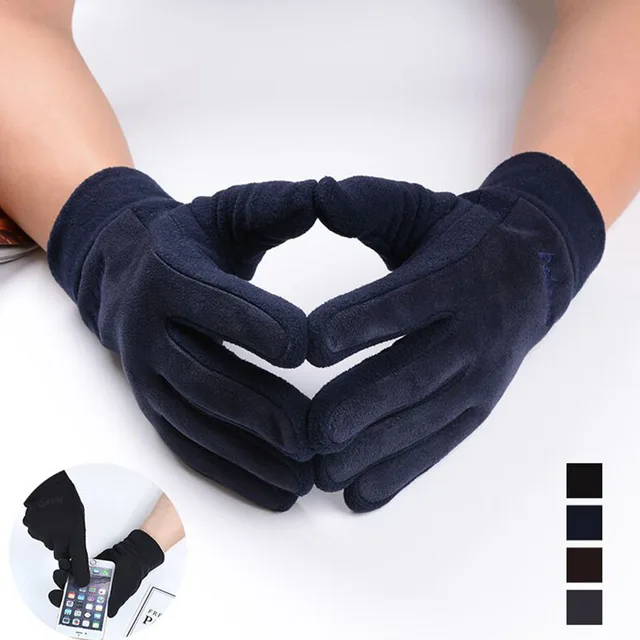 US $3.89 New Fleece Suede Touchscreen Winter Warm Gloves Cycling Bicycle Ski Outdoor Washable Camping Hiking