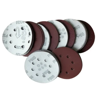 

Hot 100 PCS 125mm Hook Loop Sandpaper with 8 Hole Sand Pads Set 60-1000 Grit Sander Disc Abrasives Tools for Polish Machine
