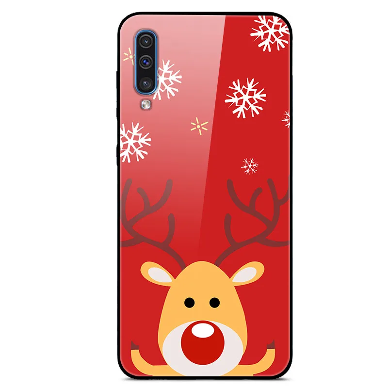 Рождественский телефон чехол s для samsung Galaxy S10 S10e A9 A7 A8 A6 плюс A7 A50 J8 J6 плюс S9 S8 Plus закаленное Стекло чехол