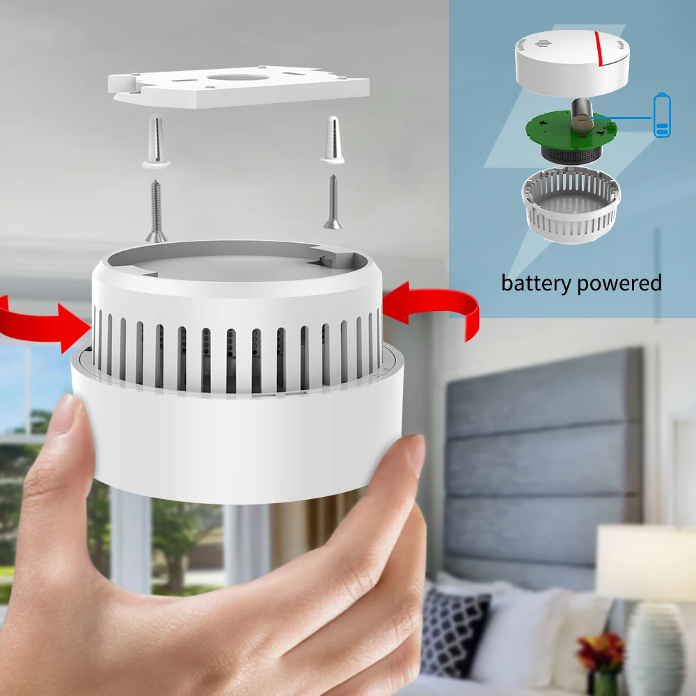 CPVan 10pcs/Lots Fire Smoke Detector EN14604 CE Certified 10 yr smoke alarm for Home Security Fire Alarm Mini Smart detector