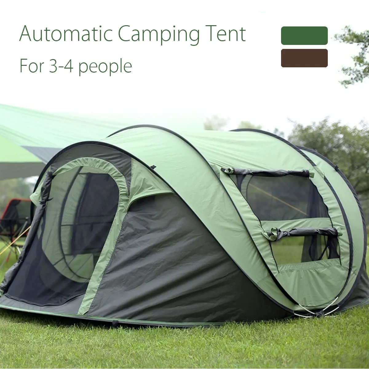 

3-4 Persons Camping Tents Automatic Opening Waterproof Windproof Beach Sunshade Canopy Outdoor Camping Hiking Tents