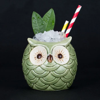 

Originality 3D Ceramic Night Owl Tiki Cup Hawaii Maori Beach Bar Cocktail Glass Special Drinks Wine Tumbler Smoothies Sorbet Mug